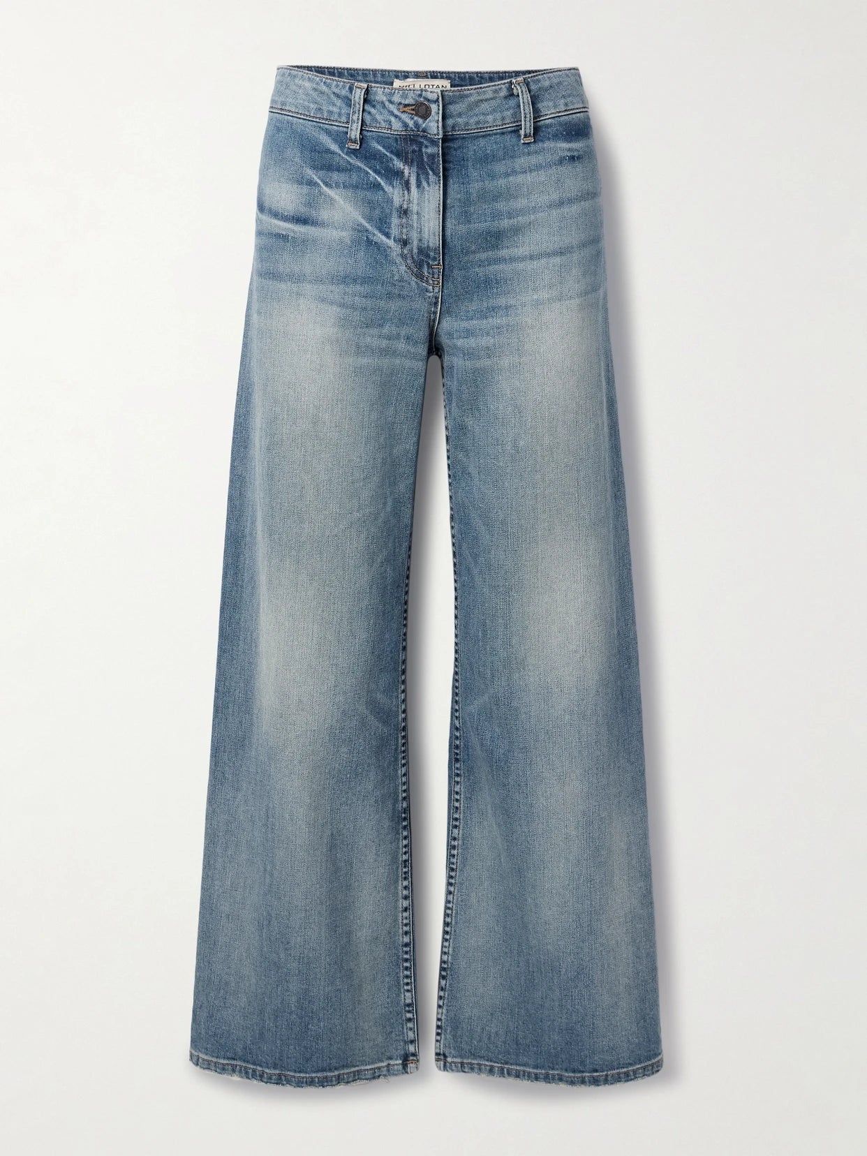 Megan Distressed High-rise Wide-leg Jeans