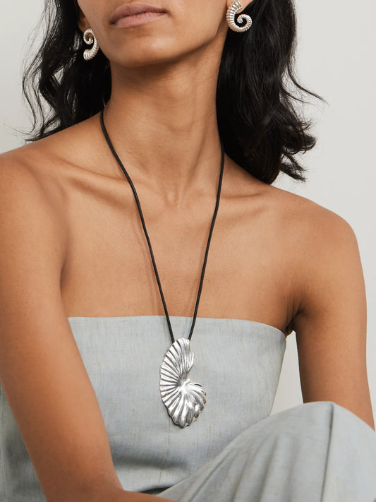 Image of Necklaces. Product name - The Birth Of Venus Sterling Silver And Cord Necklace in Multi colour by brand - YSSO
