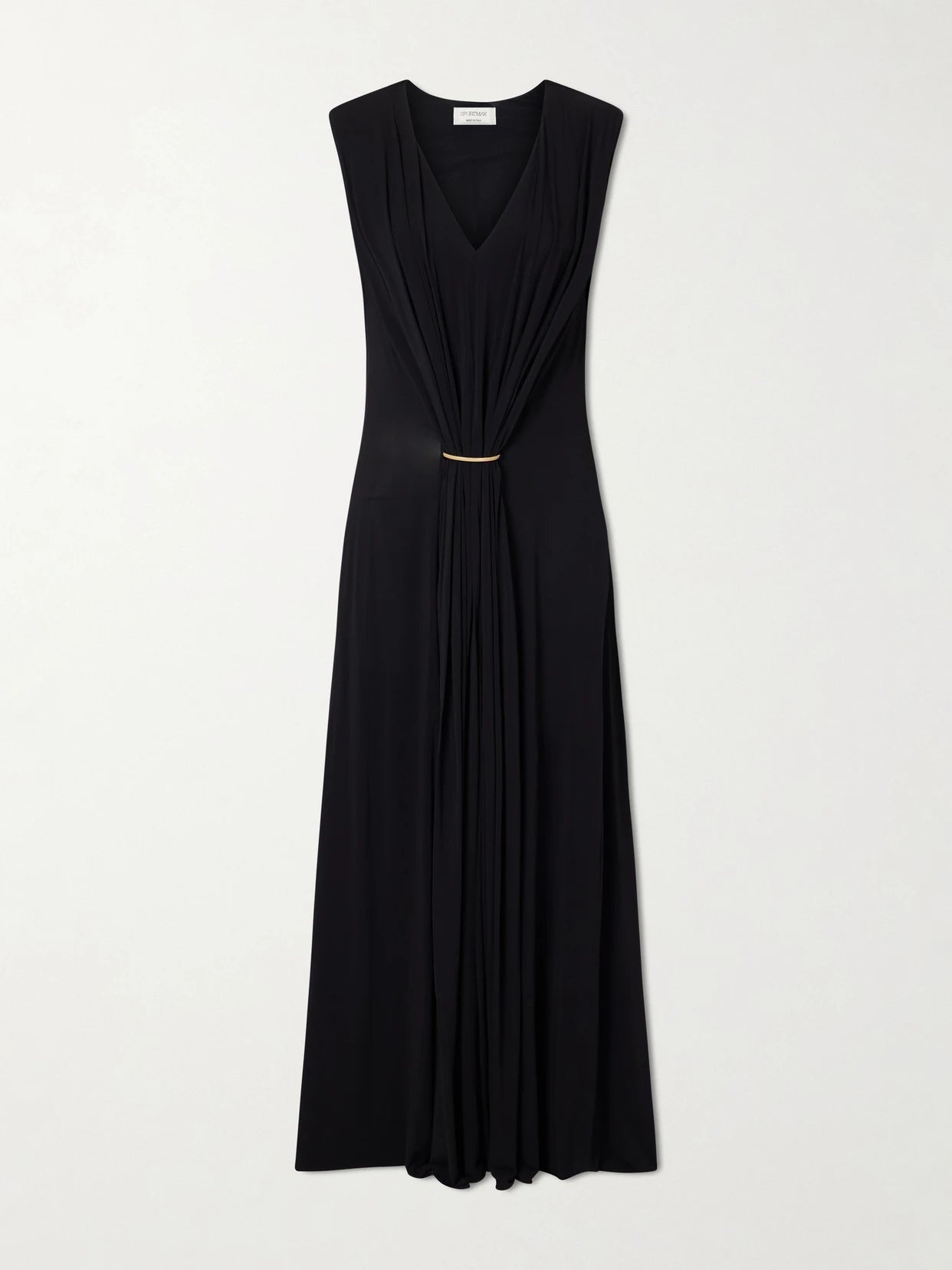 Image of Dresses. Product name - Gathered Embellished Stretch-jersey Maxi Dress in Black colour by brand - Sportmax