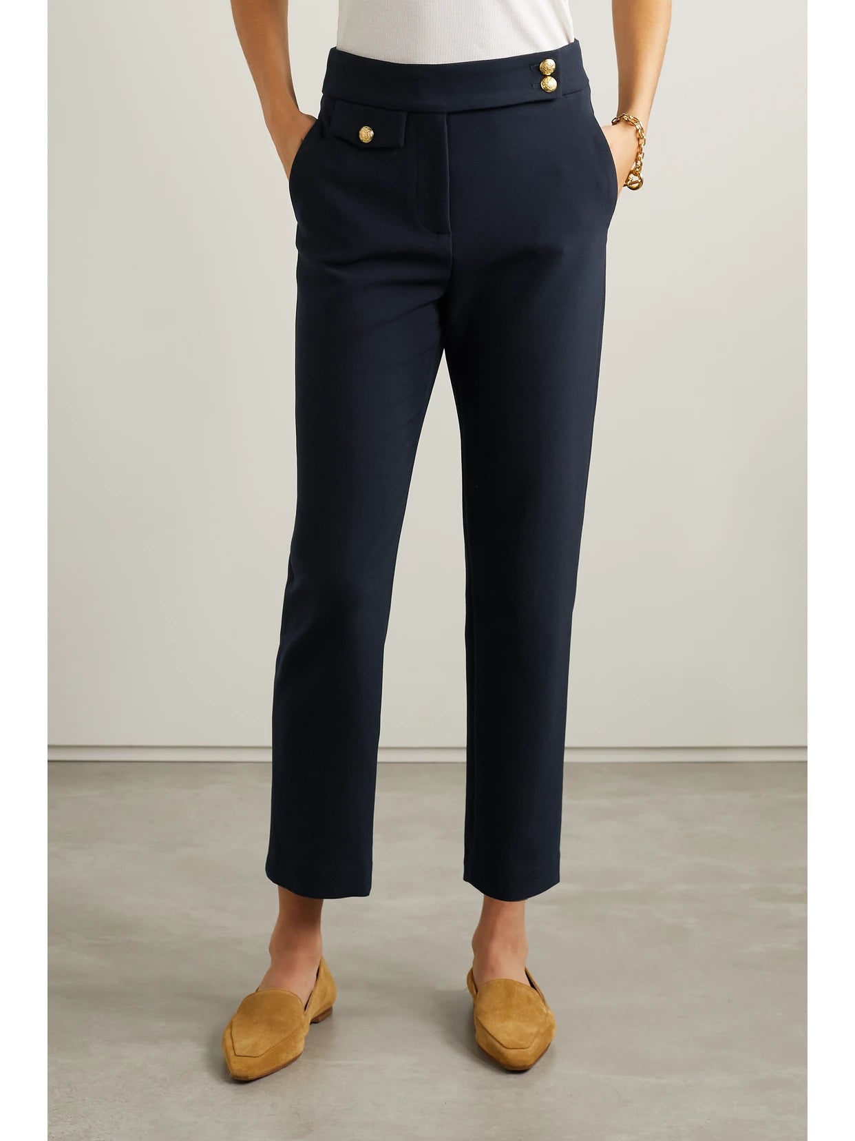Renzo Cropped Woven Straight-leg Pants