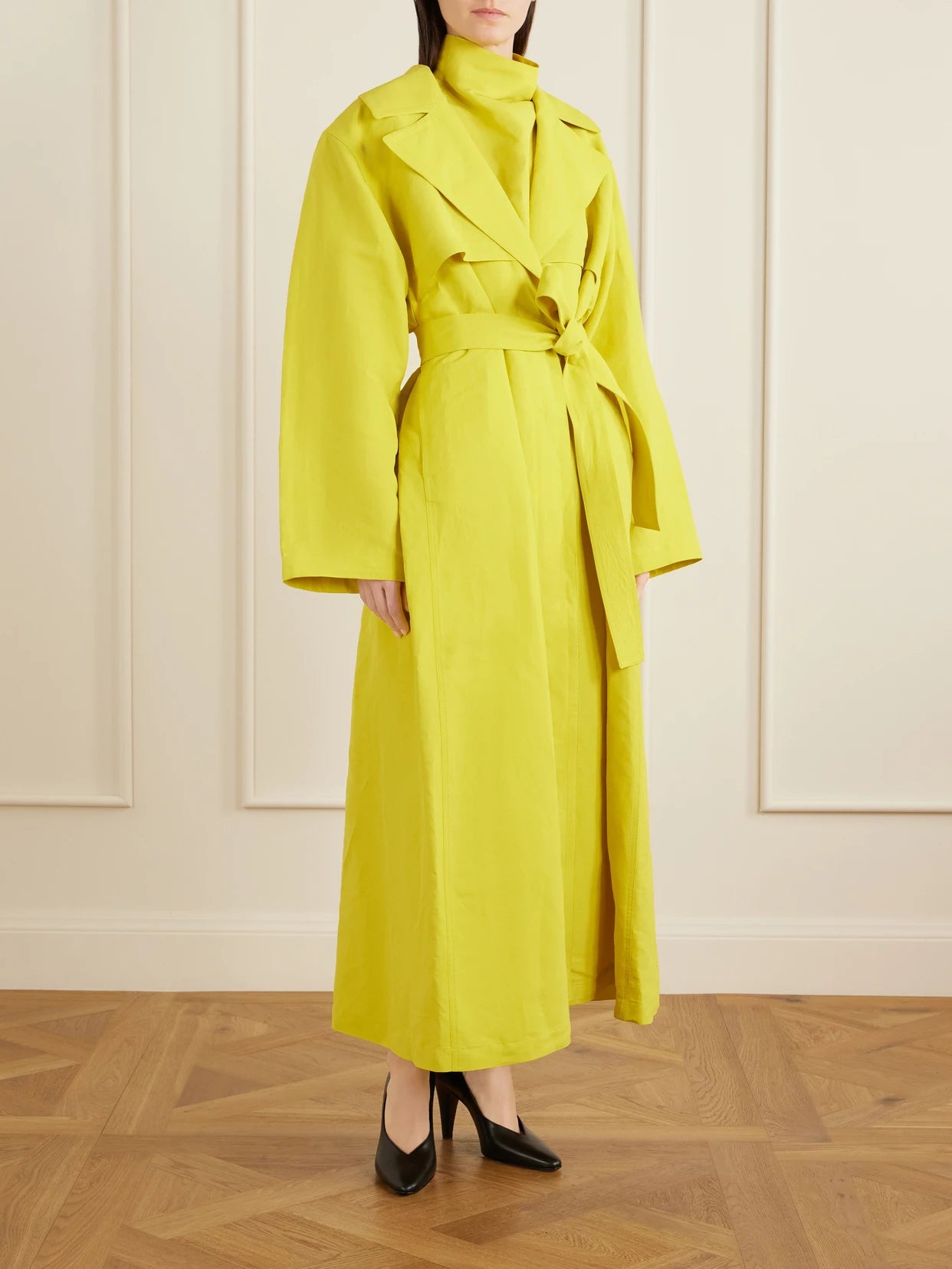 Belted Paper-blend Trench Coat