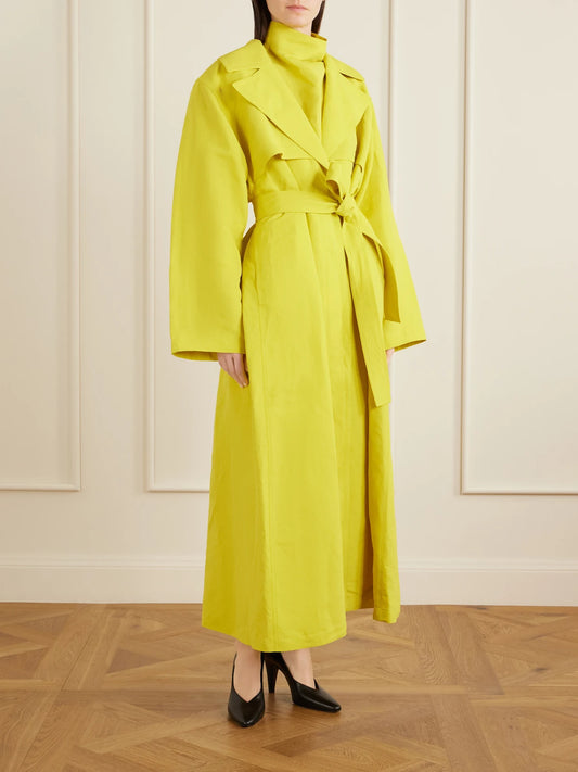 Belted Paper-blend Trench Coat