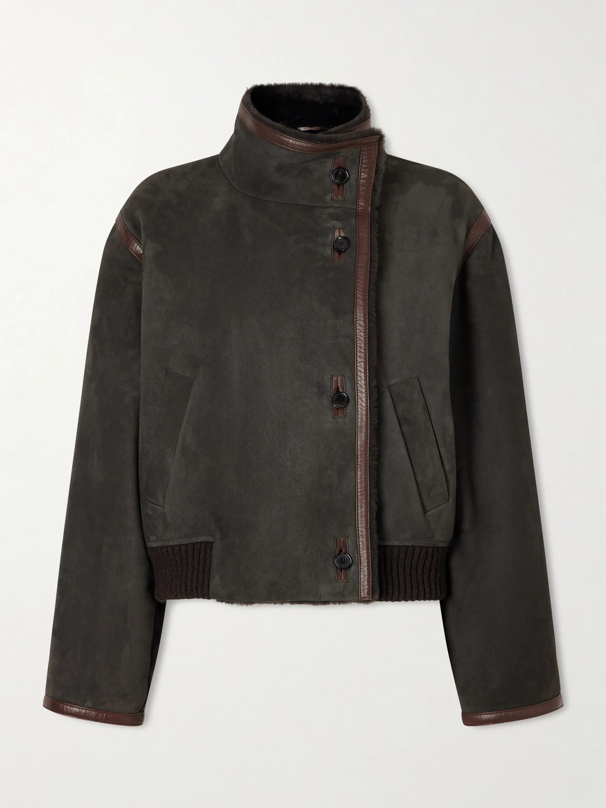 Jekel Leather-trimmed Shearling-lined Suede Jacket