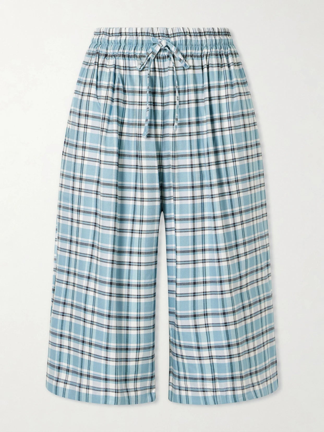 Embroidered Checked Flannel Shorts