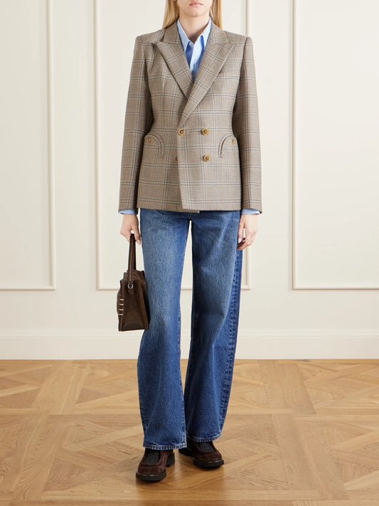 Image of Flats. Product name - Nelly Wool-trimmed Suede Brogues in Dark brown colour by brand - Church's