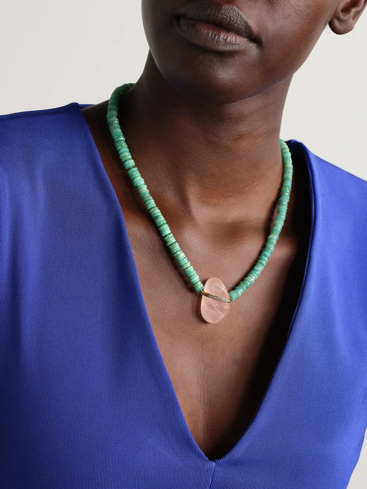 Image of Necklaces. Product name - Aurora 14-karat Gold Multi-stone Necklace in Multi colour by brand - JIA JIA