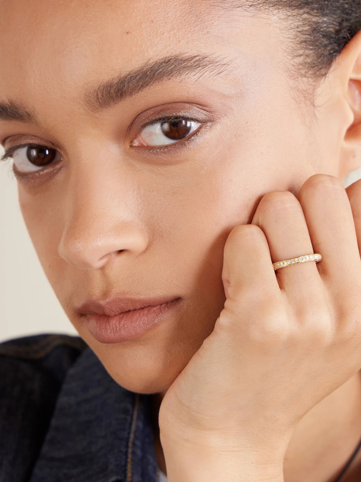 Image of Rings. Product name - Triple 14-karat Recycled Gold Diamond Ring in Multi colour by brand - By Pariah