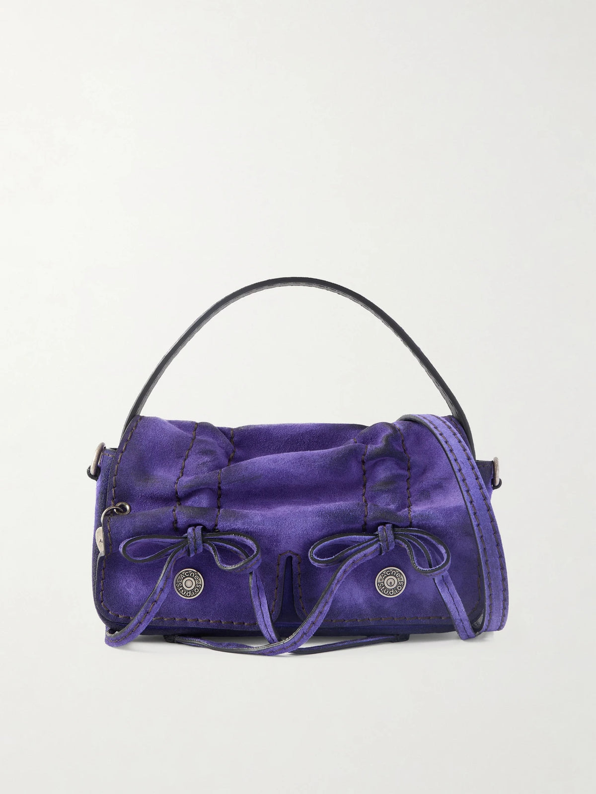 Micro Distressed Suede Shoulder Bag