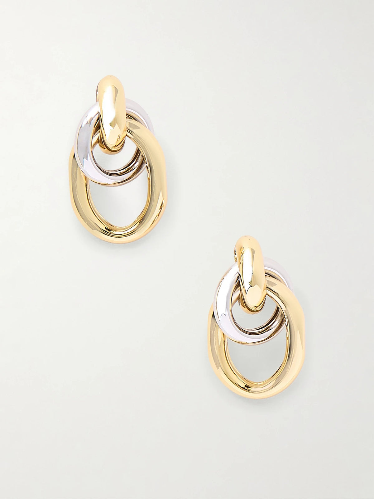 Two Tone Ami Gold And Rhodium-plated Earrings