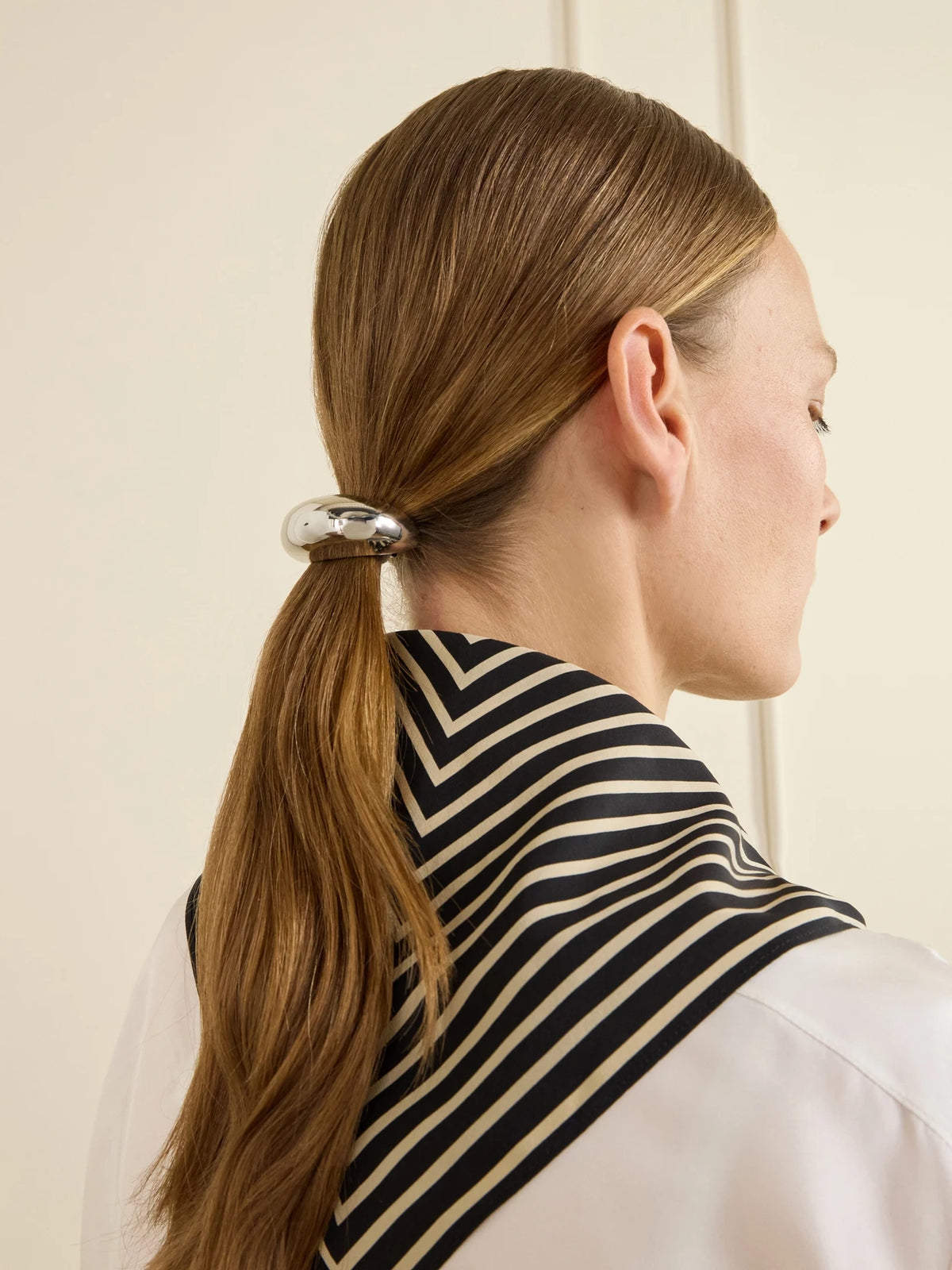 Image of Accessories. Product name - Mona Silver-tone Hair Tie in Multi colour by brand - Jennifer Behr