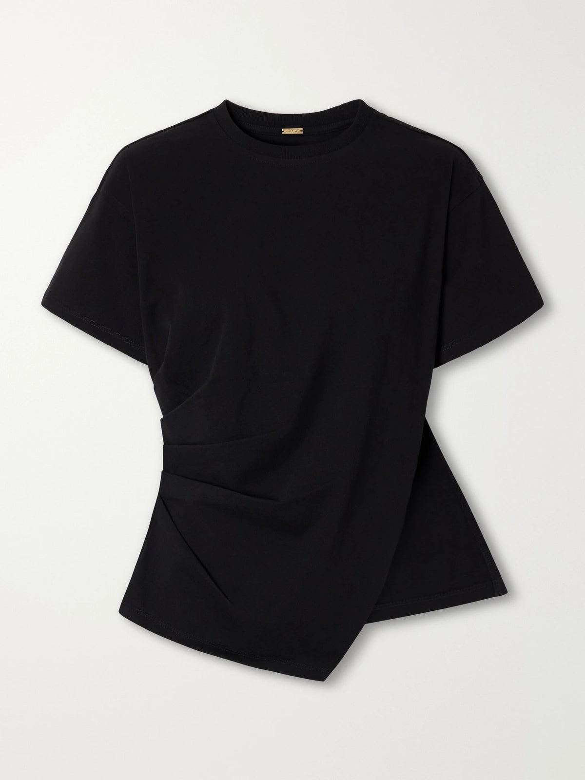 Cult Gaia Cata Asymmetric Pleated Cotton-jersey T-shirt