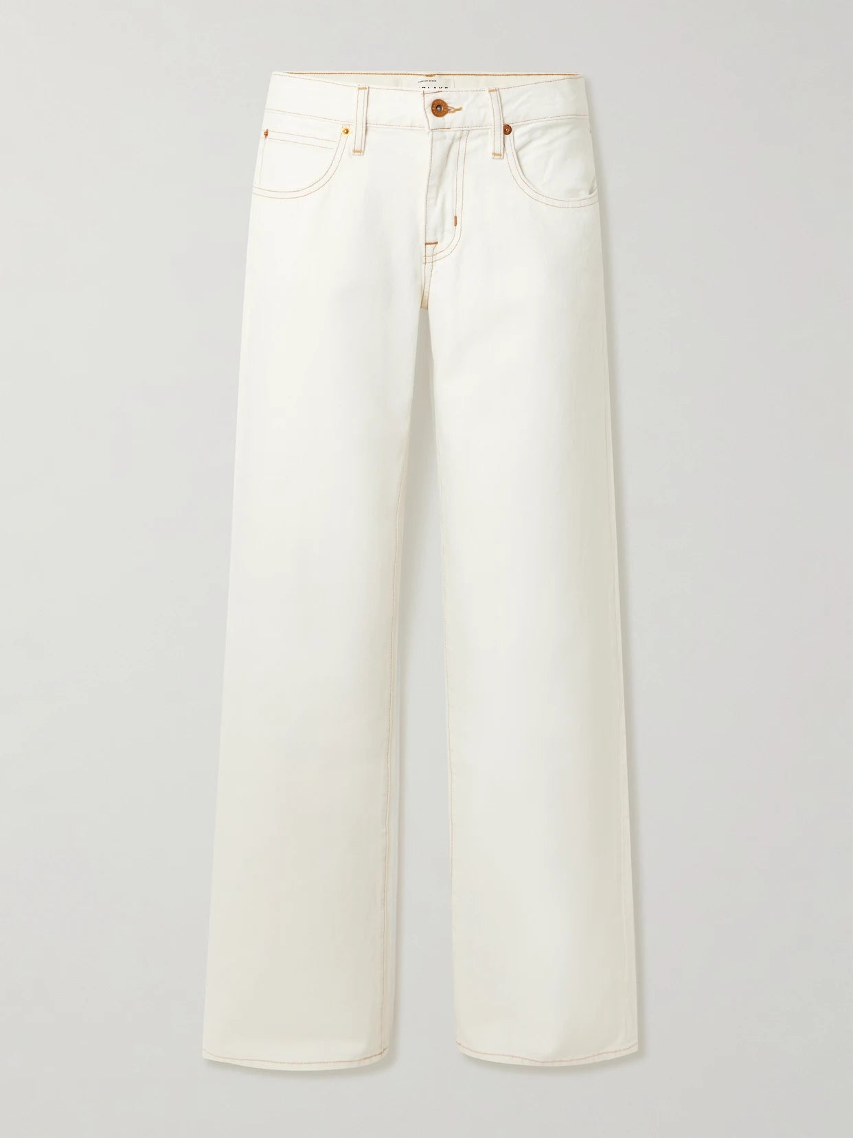 Image of Jeans. Product name - Lexi Low-rise Wide-leg Jeans in White colour by brand - SLVRLAKE