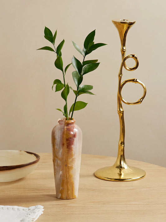 Image of Decor. Product name - Onyx Vase in Brown colour by brand - Jia Jia Home