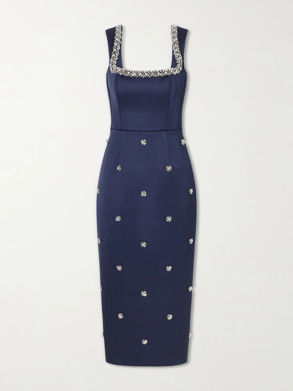 Ayla Embellished Satin Midi Dress