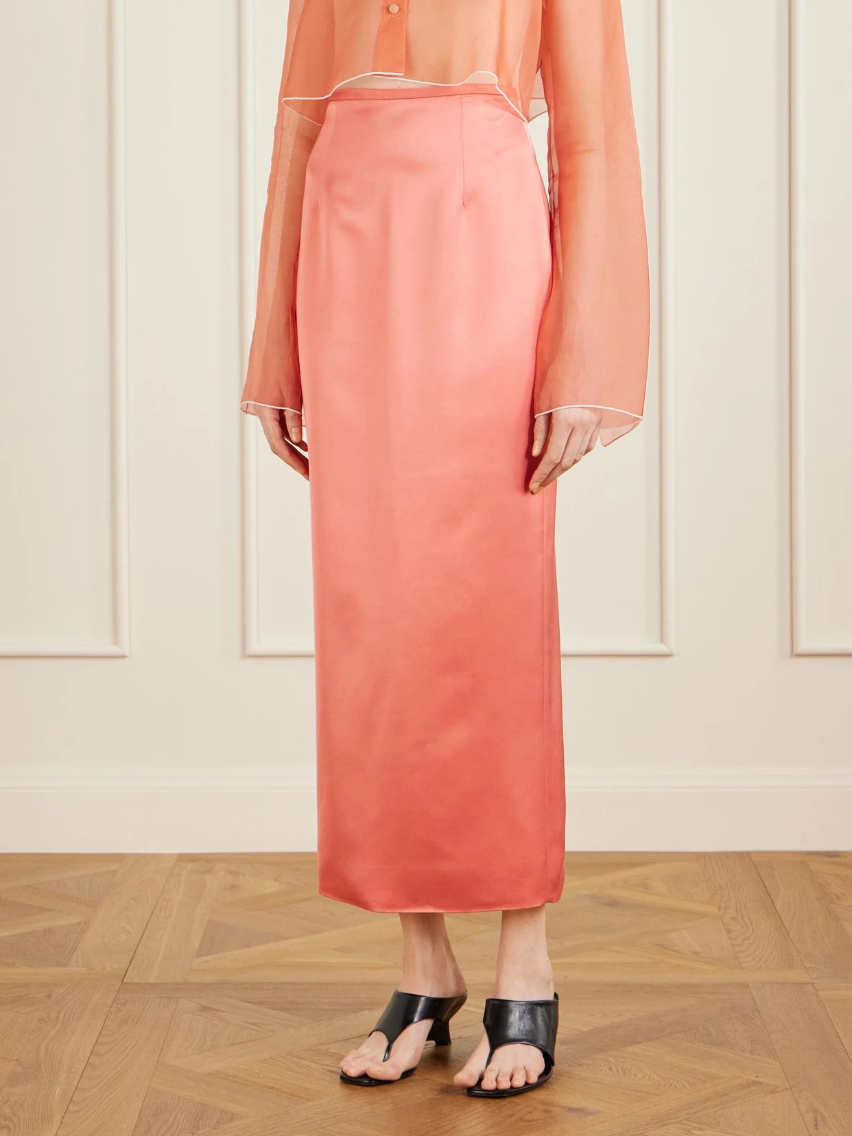 Winton Satin Midi Skirt