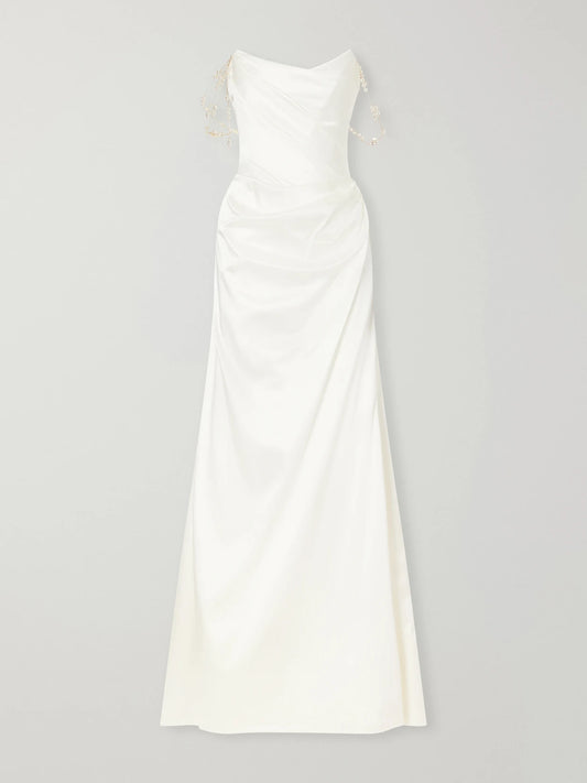 Vivienne Westwood Pearl-embellished Satin Gown