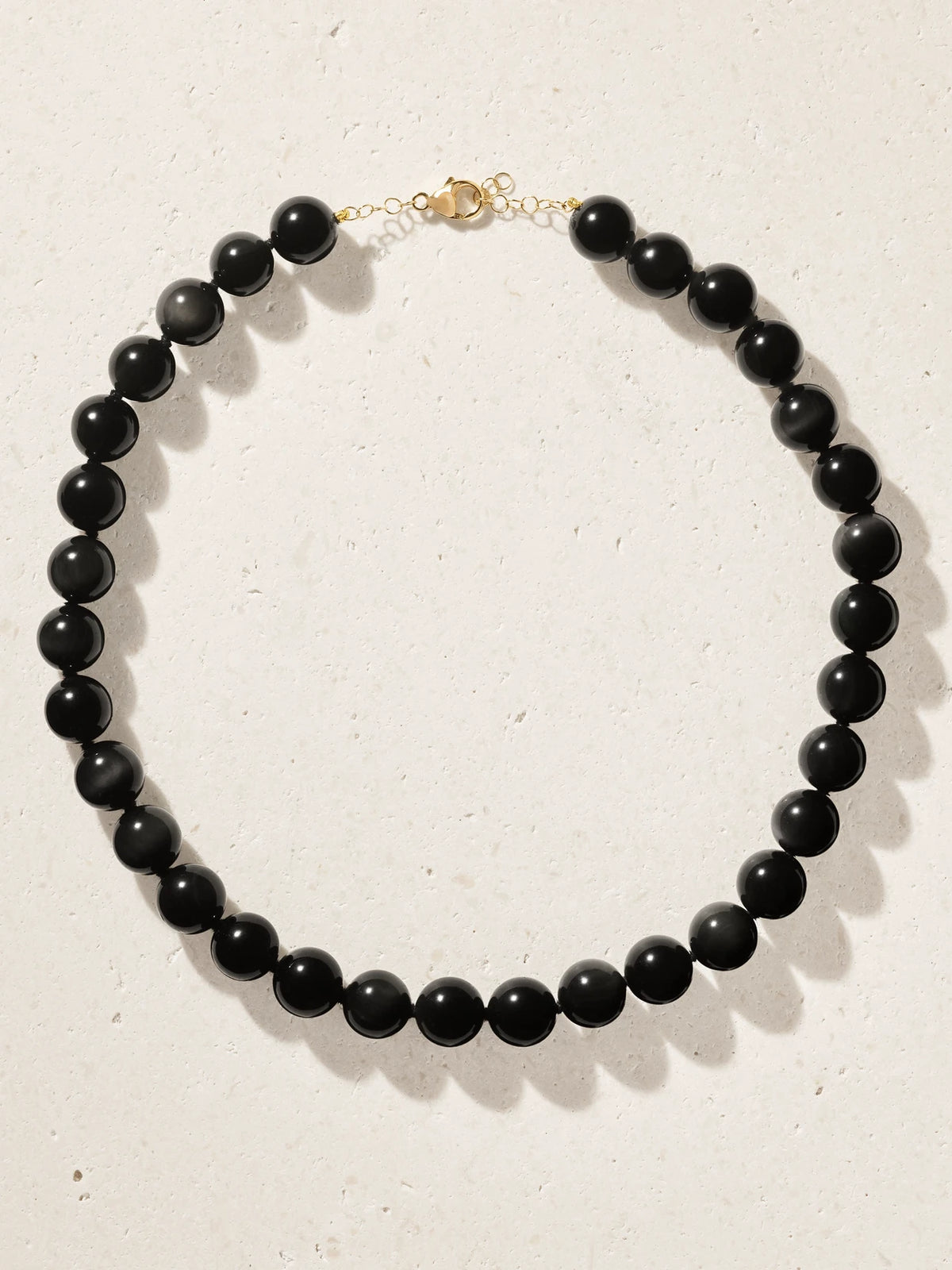 Oracle 14-karat Gold, Onyx And Crystal Necklace