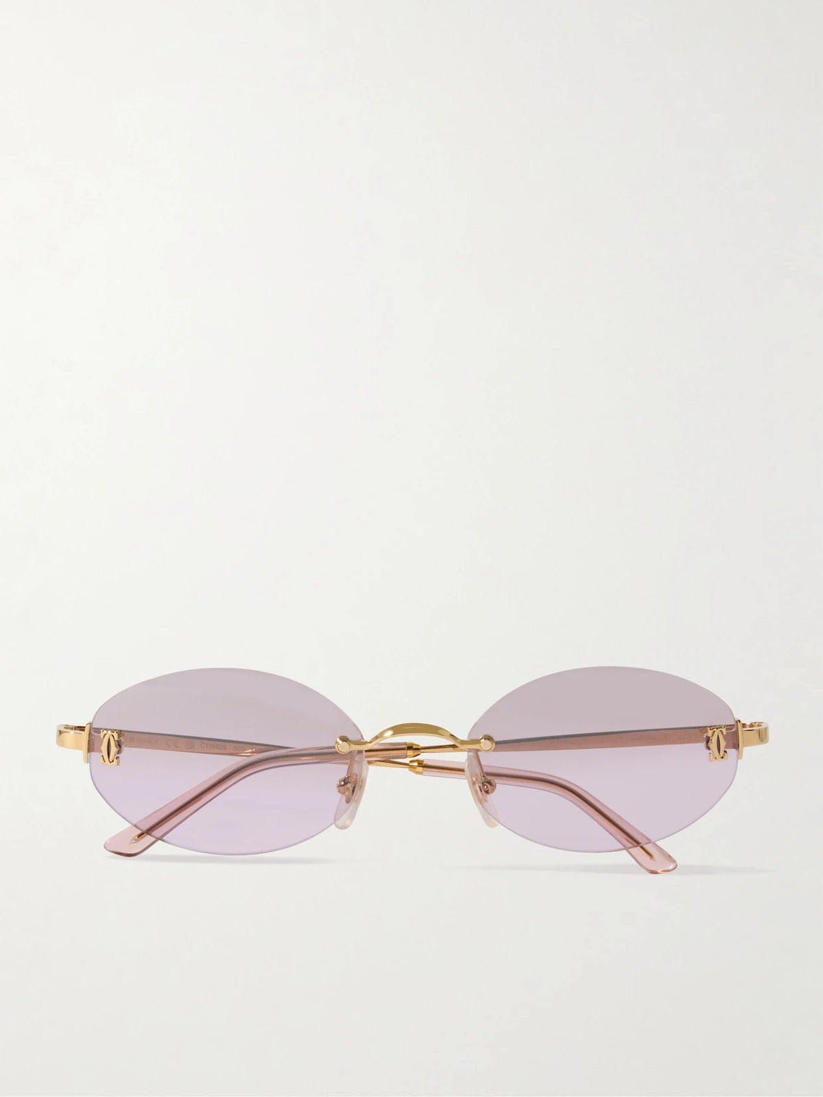 Double C Rimless Oval-frame Gold-tone Sunglasses