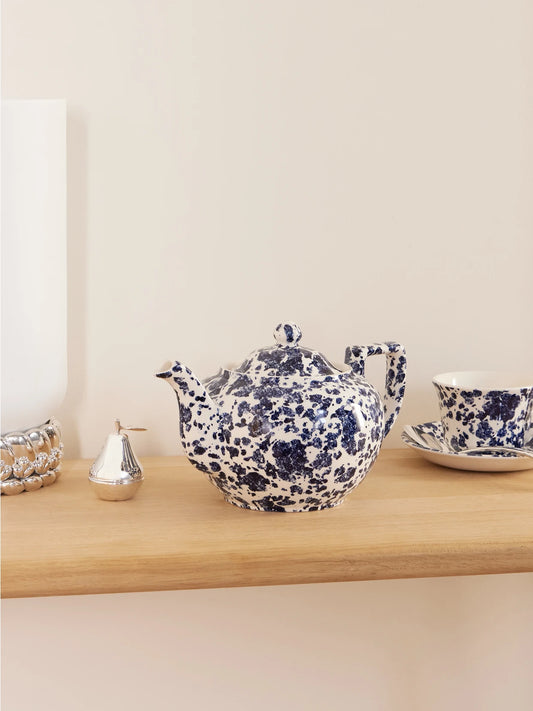 Image of Tableware. Product name - + Burleigh Marble-effect Earthenware Teapot in Multi colour by brand - Ralph Lauren Home