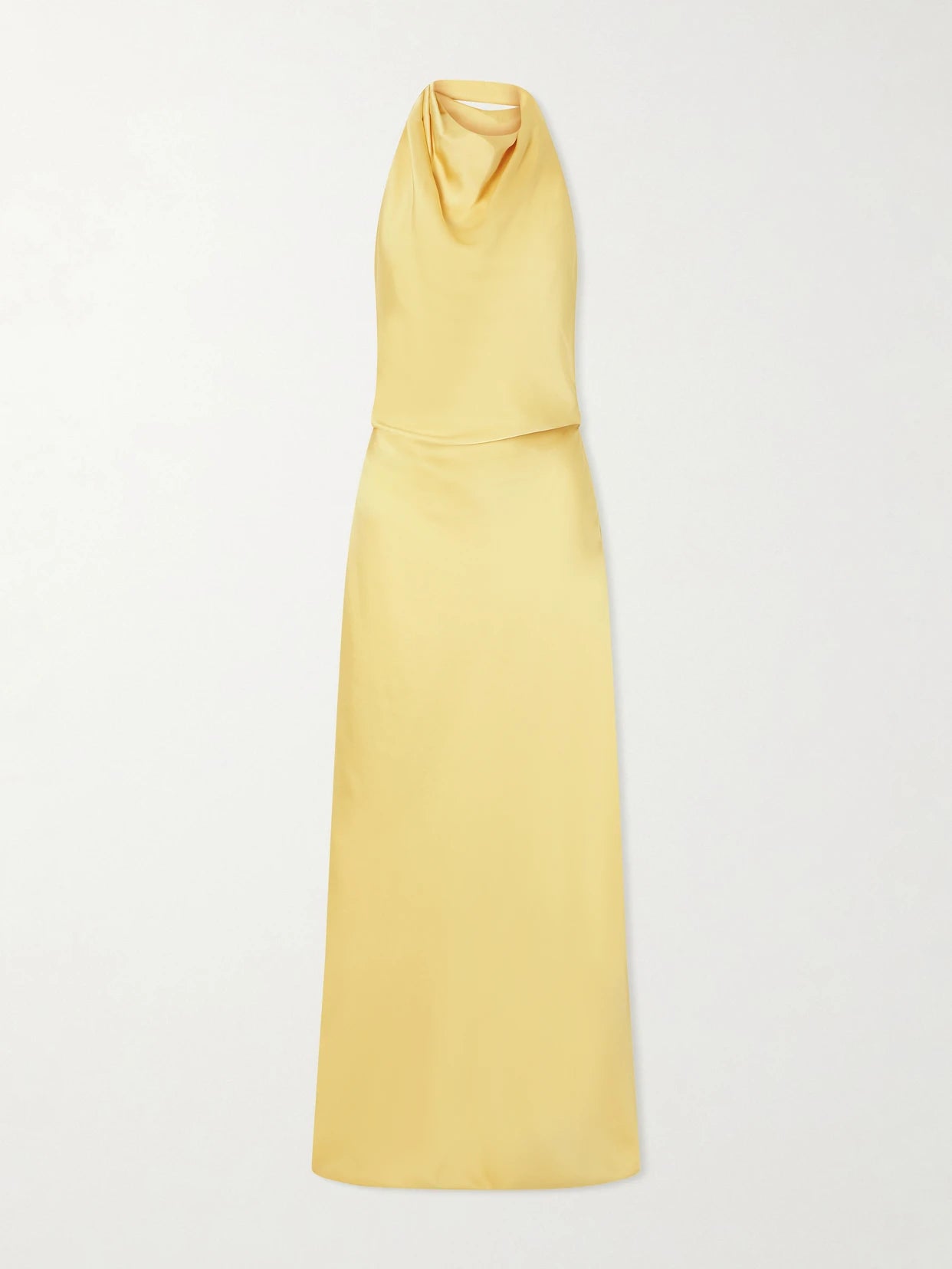 Reannon Draped Satin Halterneck Gown