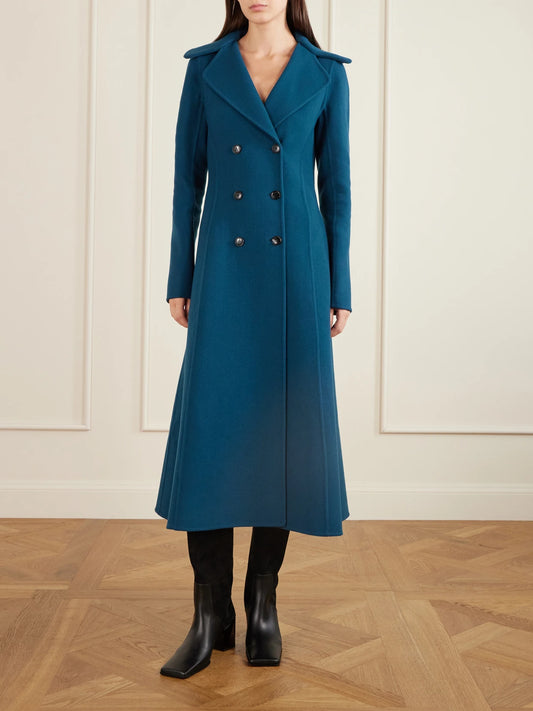 Image of Coats & Jackets. Product name - Double-breasted Wool Coat in Blue colour by brand - Alaïa