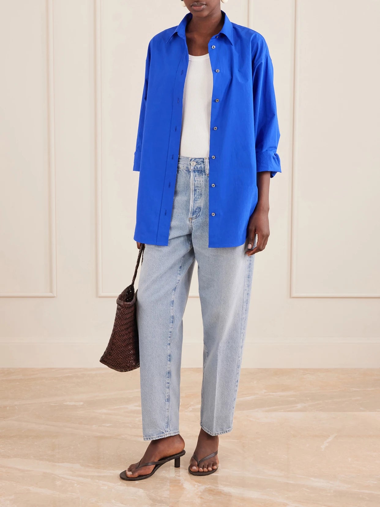 Image of Jeans. Product name - Nate Regenerative Cotton Straight-leg Jeans in Light denim colour by brand - AGOLDE