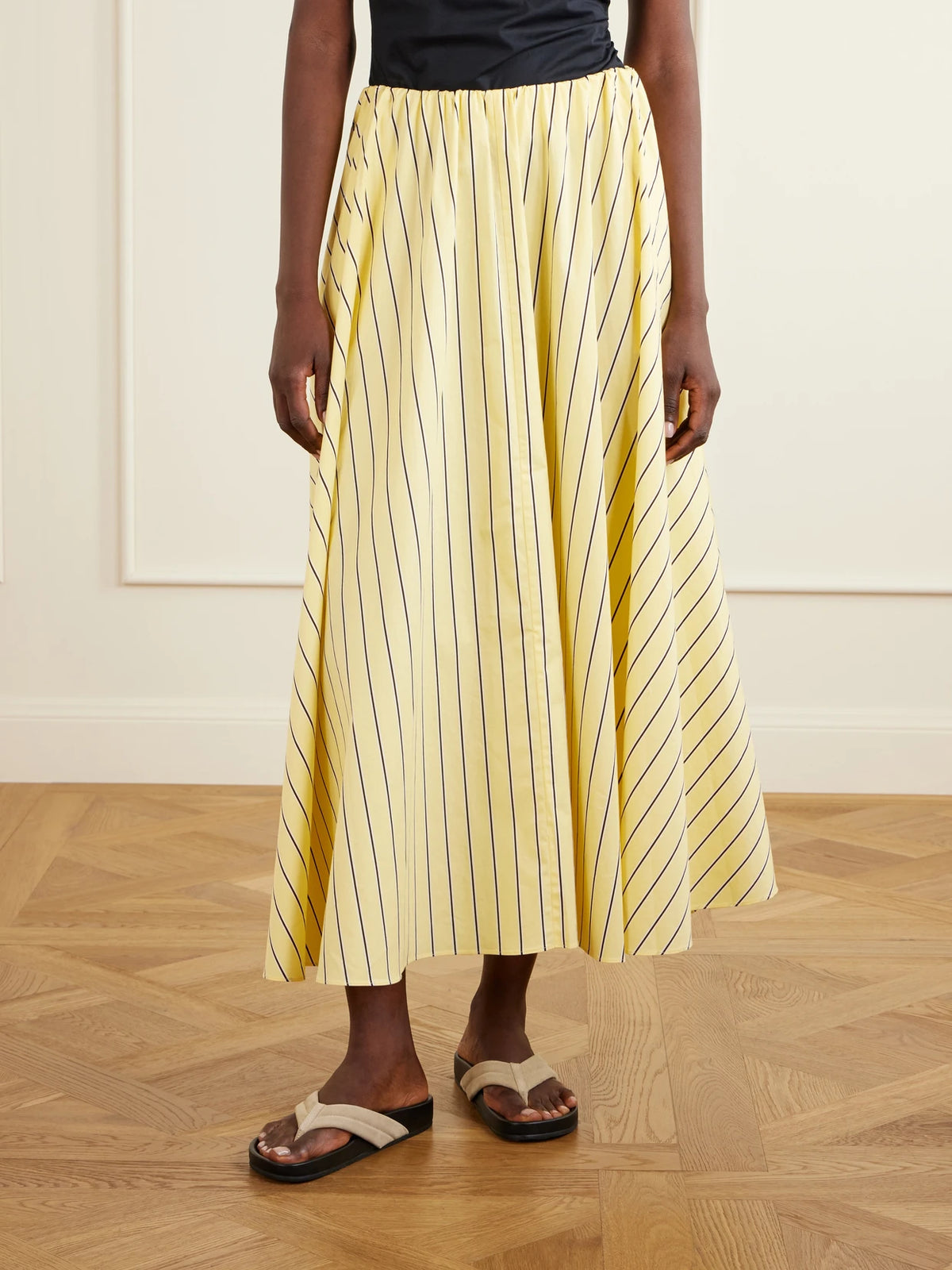 Milano Striped Cotton-blend Maxi Skirt