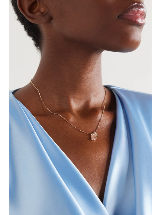 Image of Necklaces. Product name - Fanfare Symphony 18-karat Rose Gold Diamond Necklace in Multi colour by brand - Garrard
