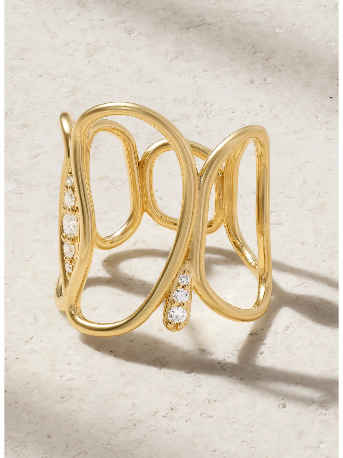 Fluid 18-karat Gold Diamond Ring