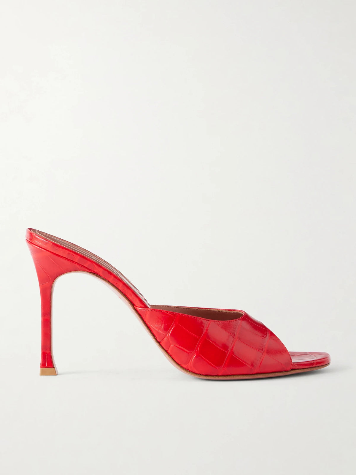 Alexa 95 Croc-effect Leather Mules
