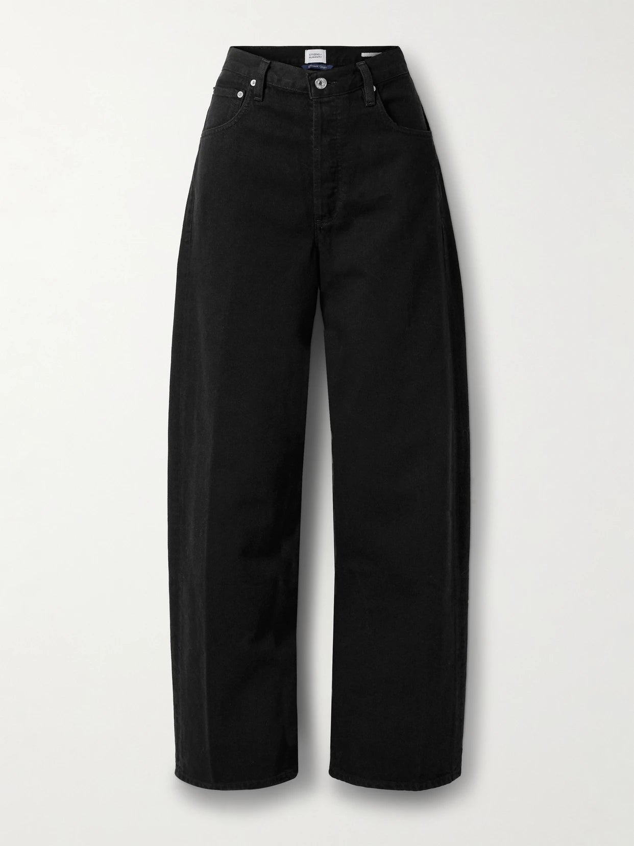 Image of Jeans. Product name - Ayla Baggy Mid-rise Jeans in Black colour by brand - Citizens of Humanity