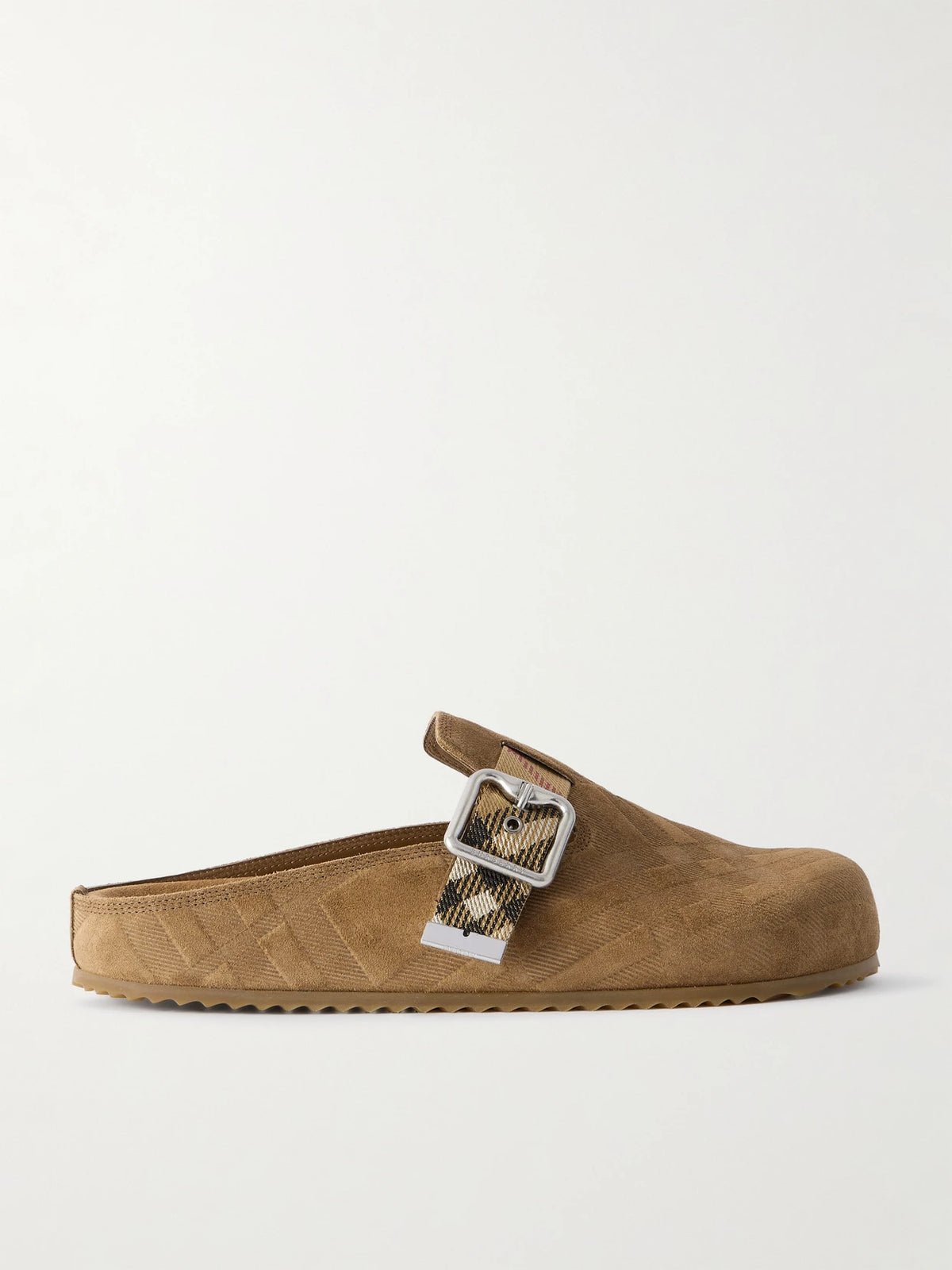Urchin Canvas-jacquard Trimmed Textured-suede Clogs