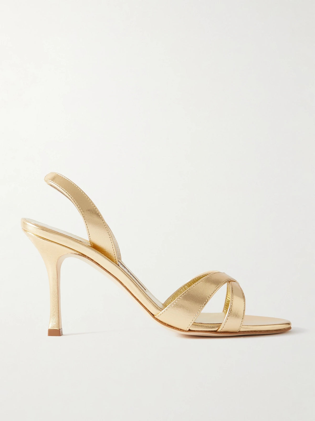 Callasli 90 Metallic Leather Slingback Sandals