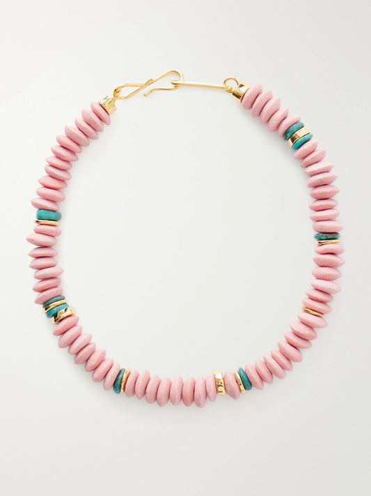 Laguna Gold-plated Turquoise Beaded Necklace