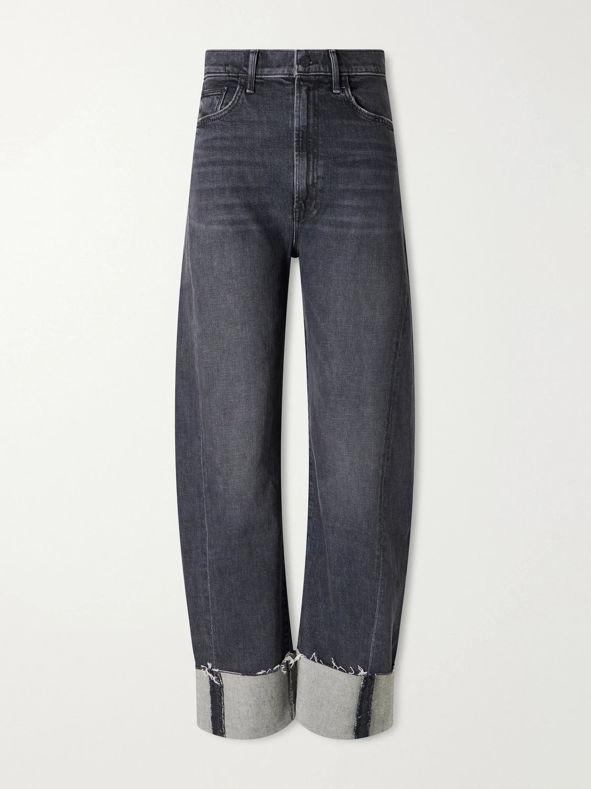 Mother The Half Pipe Ankle Cuff Fray High-rise Barrel-leg Jeans