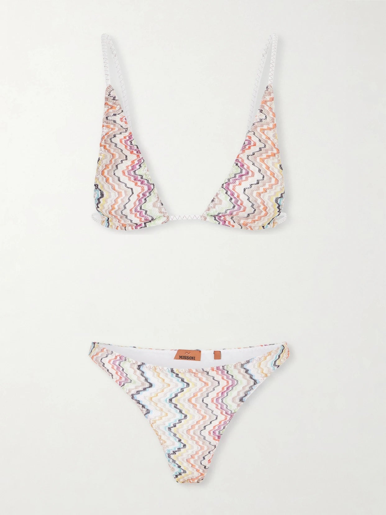 Mare Striped Metallic Triangle Bikini