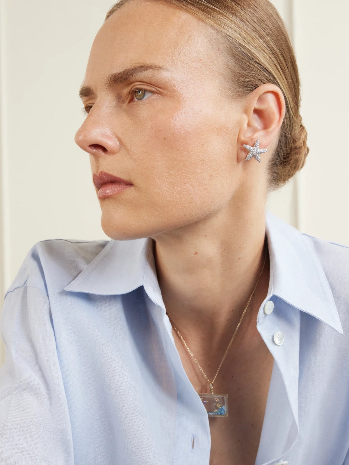 Image of Earrings. Product name - Etoile De Mer Maxi 18-karat Gold And Diamond Earrings in Multi colour by brand - Yvonne Léon