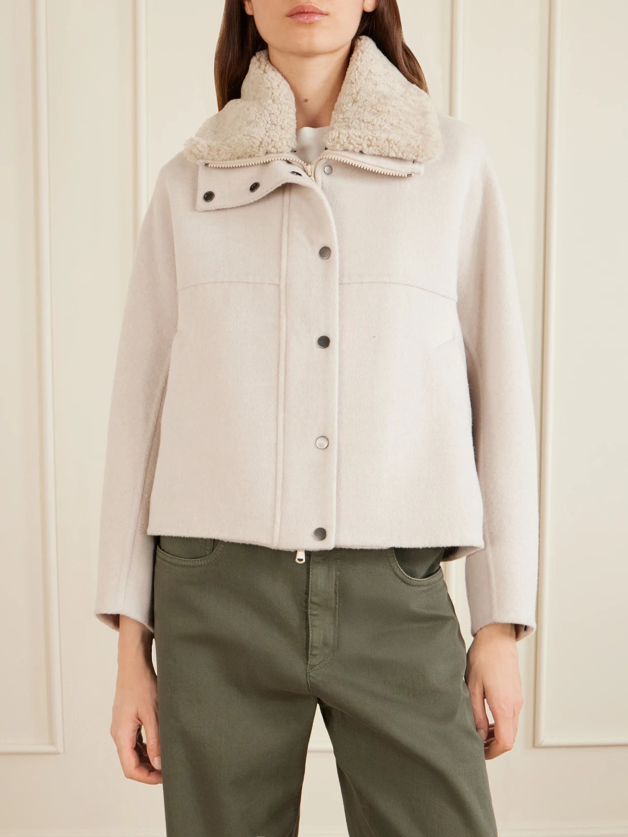 Shearling-trimmed Wool And Cashmere-blend Jacket