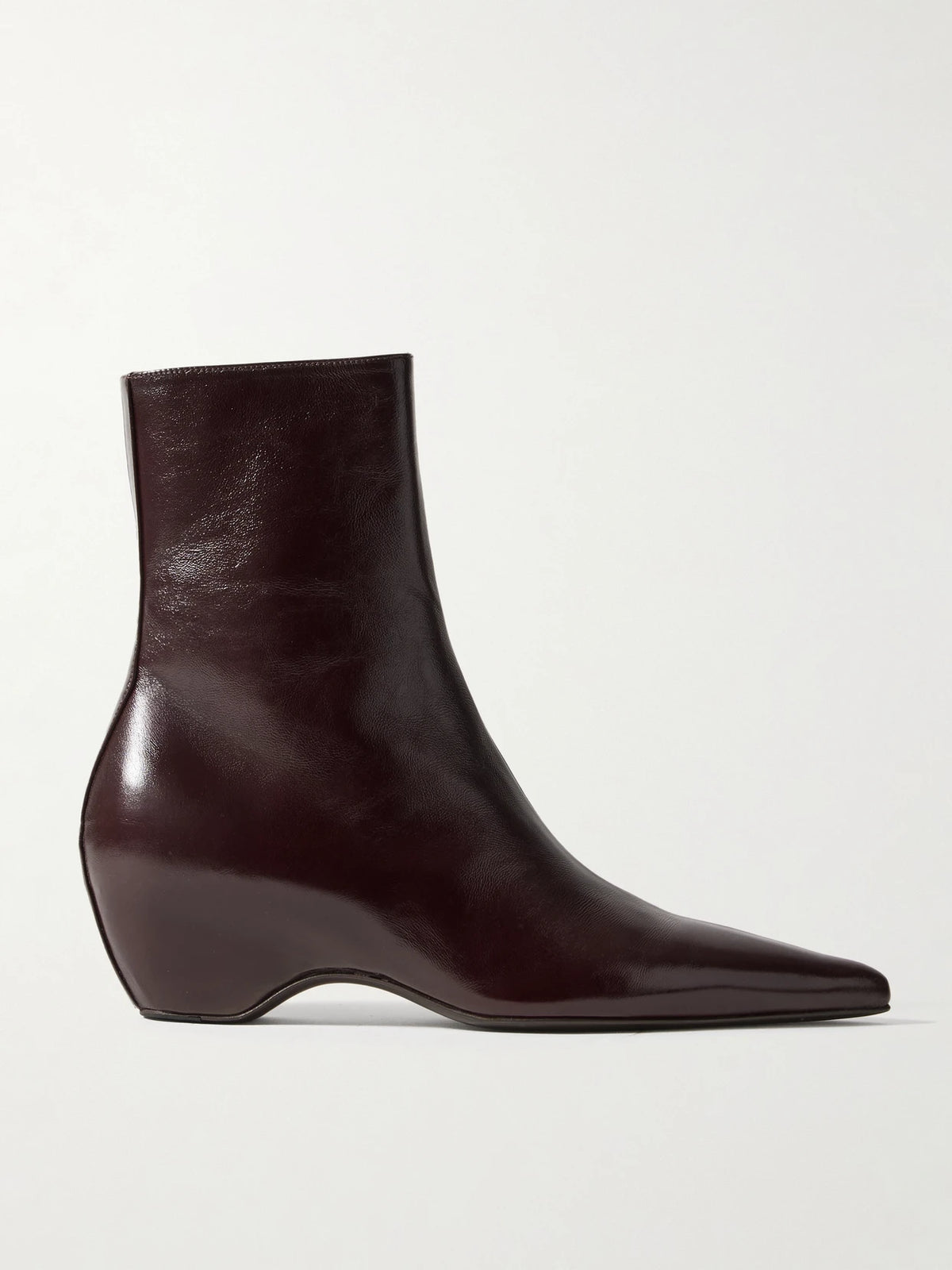 Sybil Glossed-leather Ankle Boots