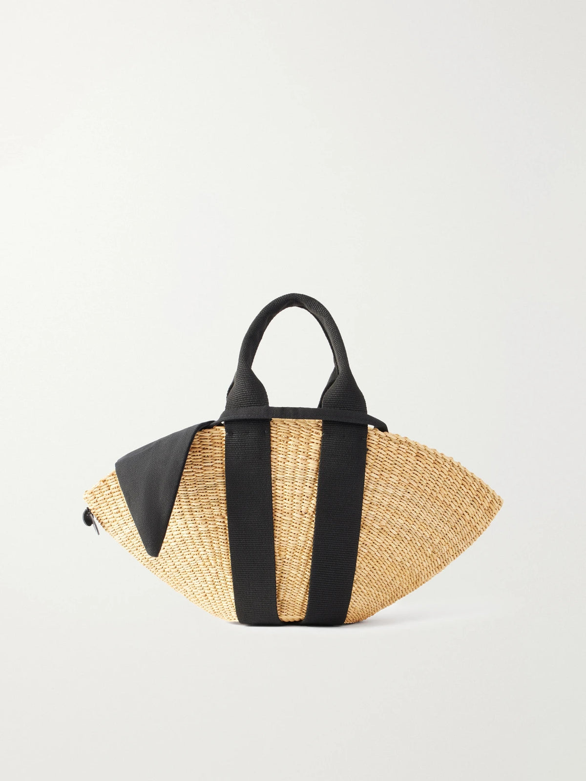 Sophie Mini Webbing-trimmed Woven Straw Tote
