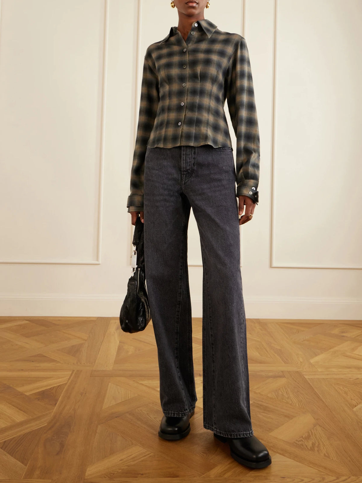 Image of Jeans. Product name - Treble Cut High-rise Wide-leg Jeans in Gray colour by brand - Our Legacy