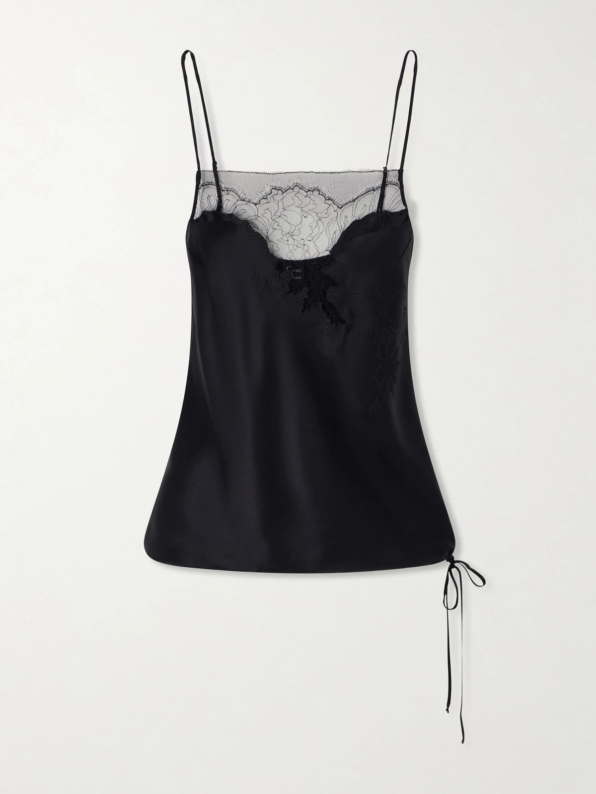 Carine Gilson Lace-trimmed Silk-satin Cami