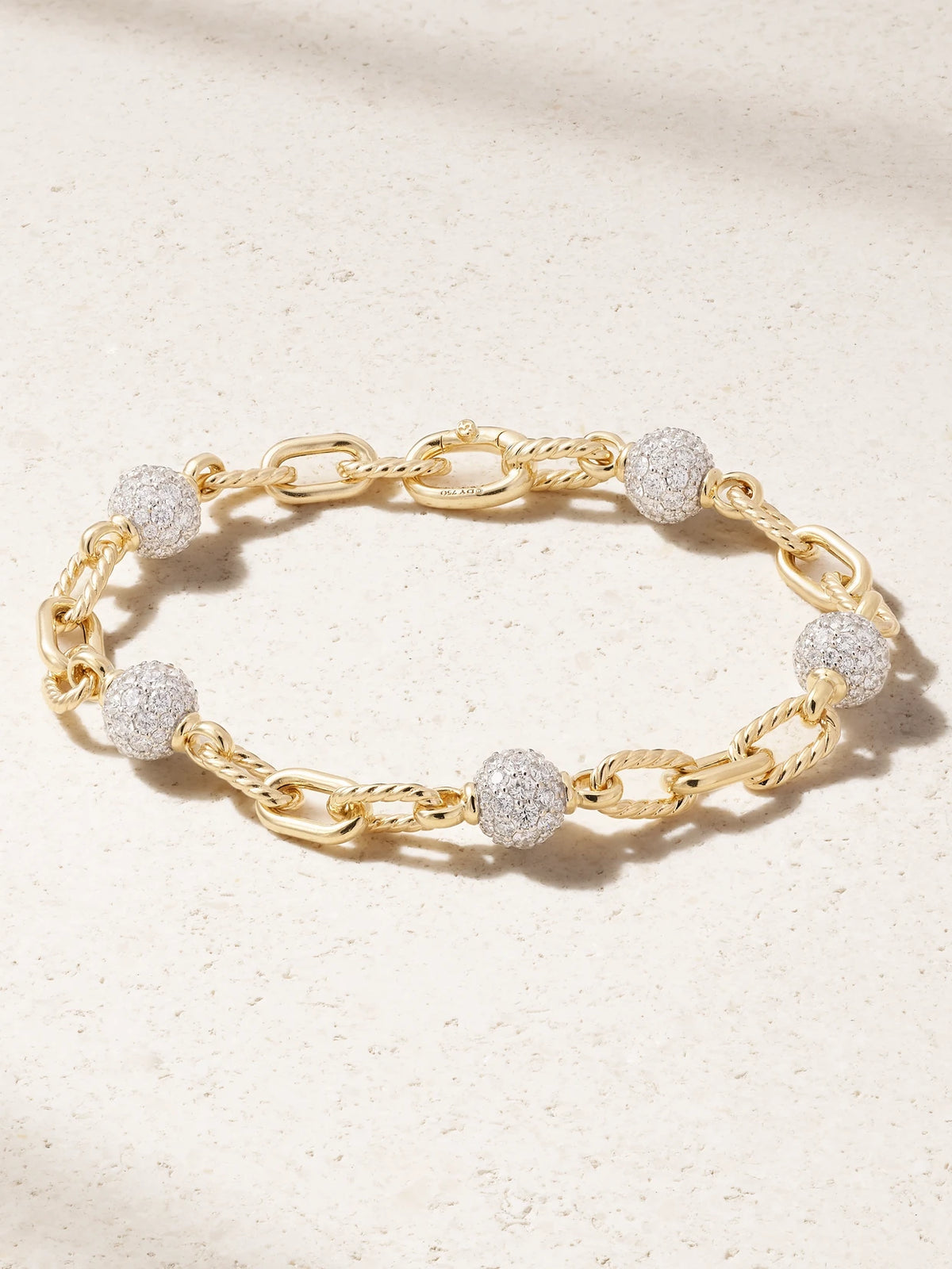 Dy Madison Rhodium-plated 18-karat Gold Diamond Bracelet