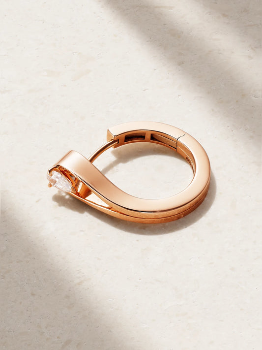 Serti Inversé 18-karat Rose Gold Diamond Earring