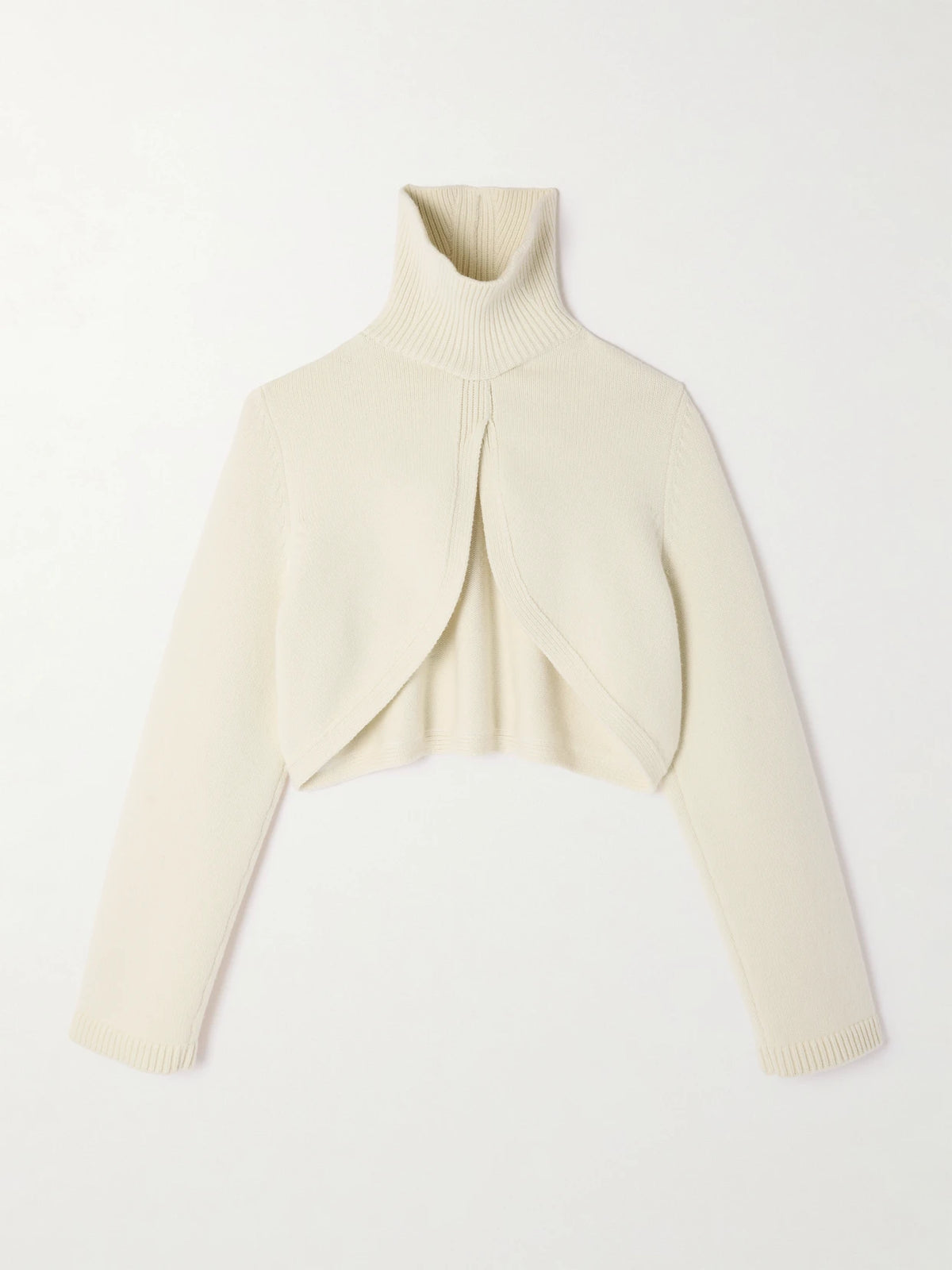 Cropped Cashmere-blend Turtleneck Sweater