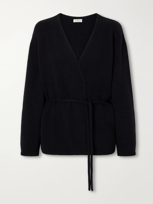 Almada Fez Belted Merino Wool And Cashmere-blend Cardigan