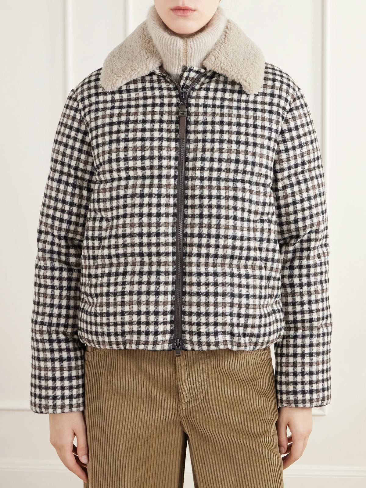 Brunello Cucinelli Shearling-trimmed Alpaca-blend Twill Down Jacket