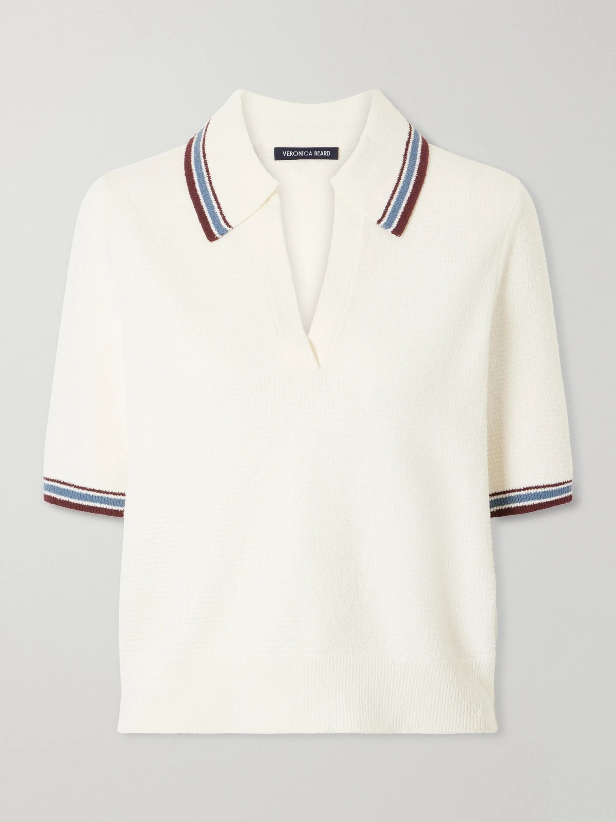 Quinelle Striped Cotton-blend Polo Shirt