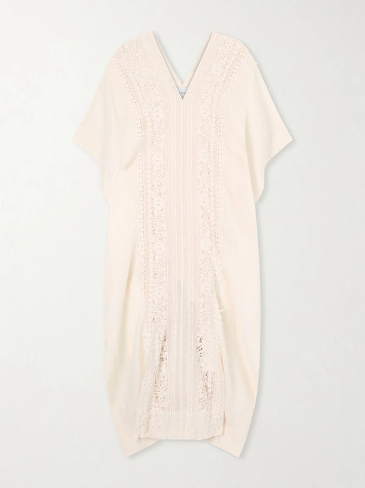 Brea Floral-embroidered Linen Coverup