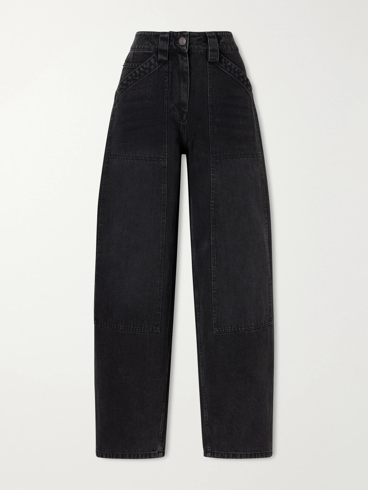 Paneled High-rise Wide-leg Balloon Jeans